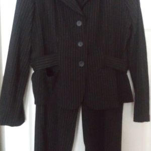 Black Pinstripe Pants Suit